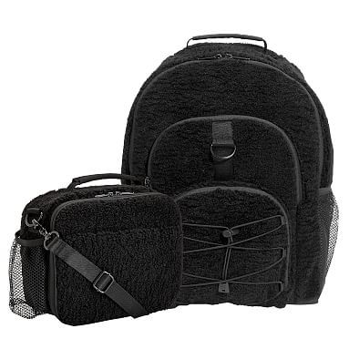 Sherpa Black Backpack & Cold Pack Lunch Bundle | Pottery Barn Teen