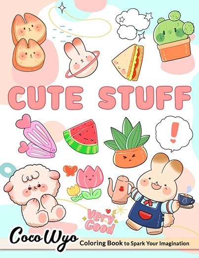 Cute Stuff: Coloring Books with Adorable Illustrations Such As Bunnies, Unicorns, Desserts, Foods... | Amazon (US)