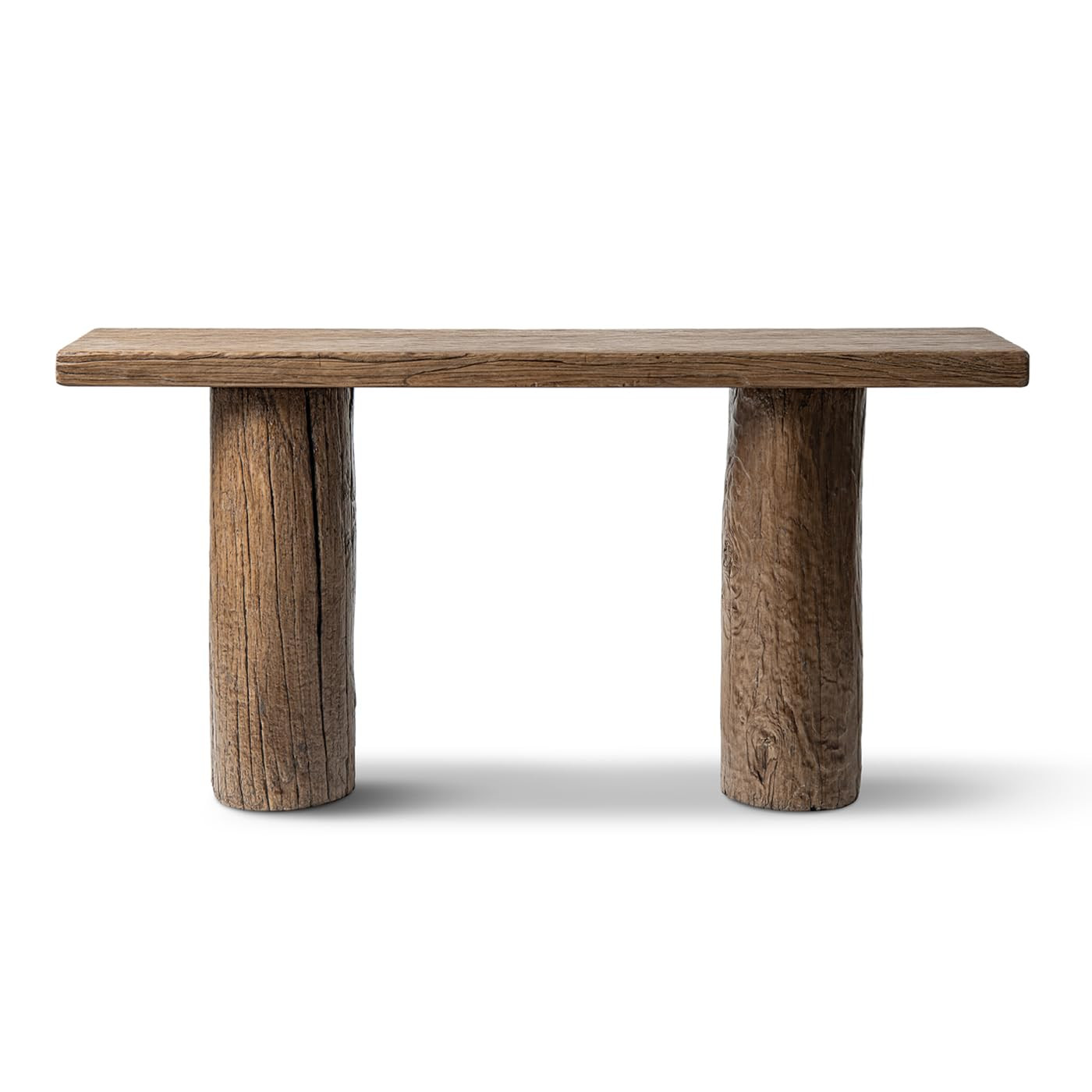 Jennifer Taylor Home Arbor 60” Reclaimed Elm Double Pillar Console Table, Heritage Medium-Dark ... | Amazon (US)