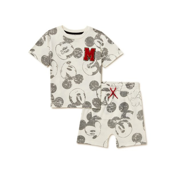 Disney Mickey Mouse Toddler Boys T-Shirt and Shorts, 2-Piece Set, Sizes 12 Months-5T | Walmart (US)