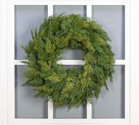 Faux Soft Cedar Wreath - 24" | Pottery Barn (US)