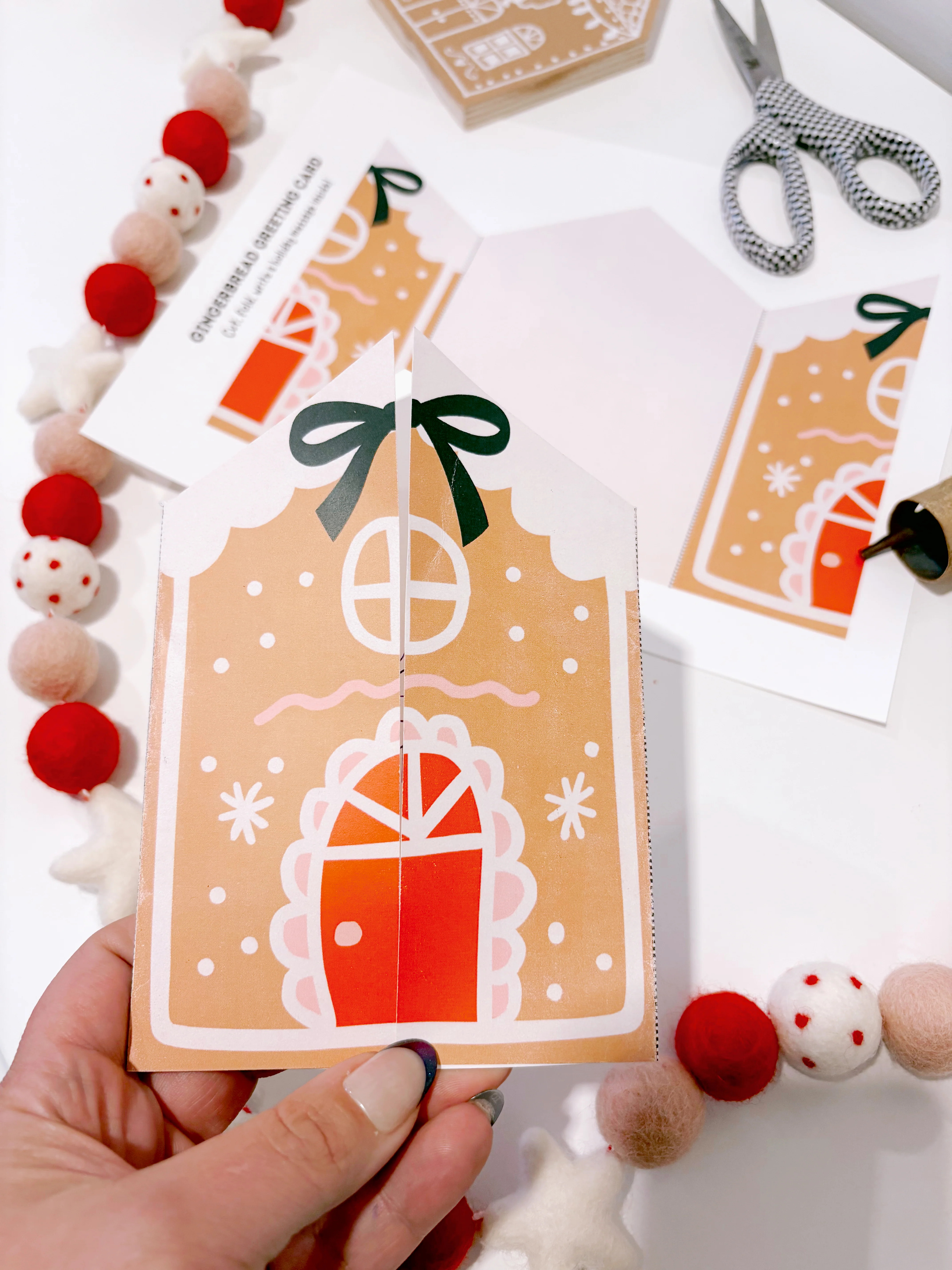 Gingerbread House Greeting Card | Printable Card | The Letter Vee