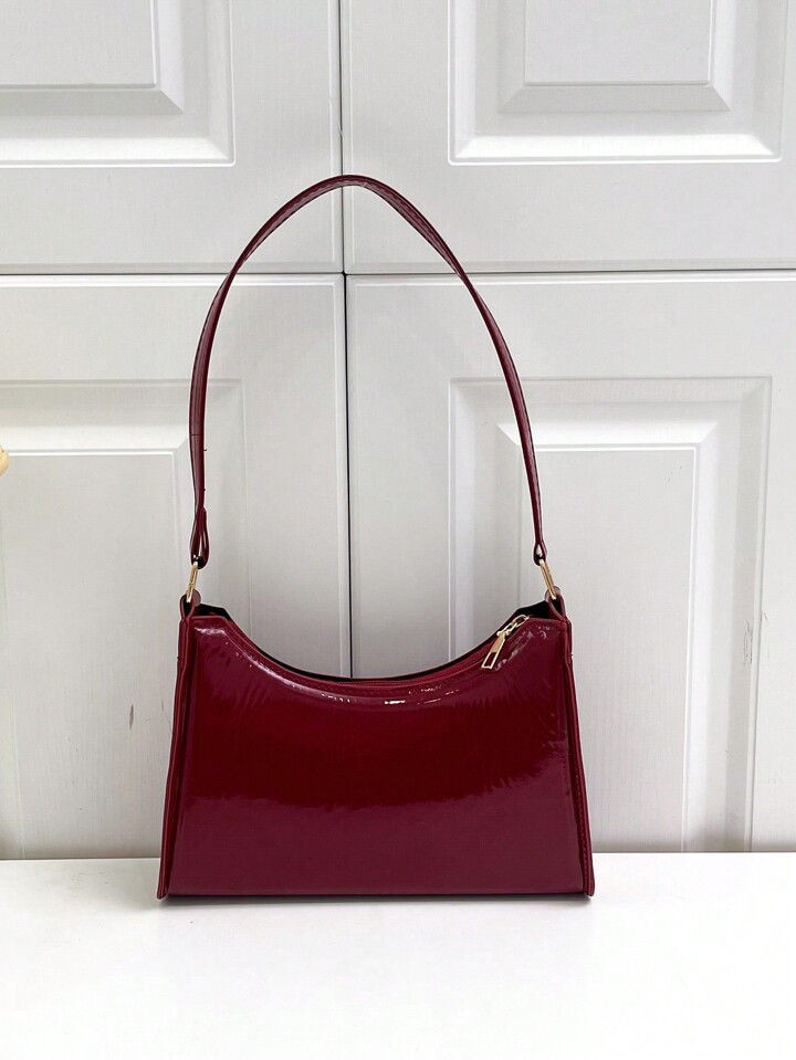 Einfarbige, Minimalistische Umhängetasche Mit Reißverschluss, Geeignet Für Den Täglichen Pend... | SHEIN