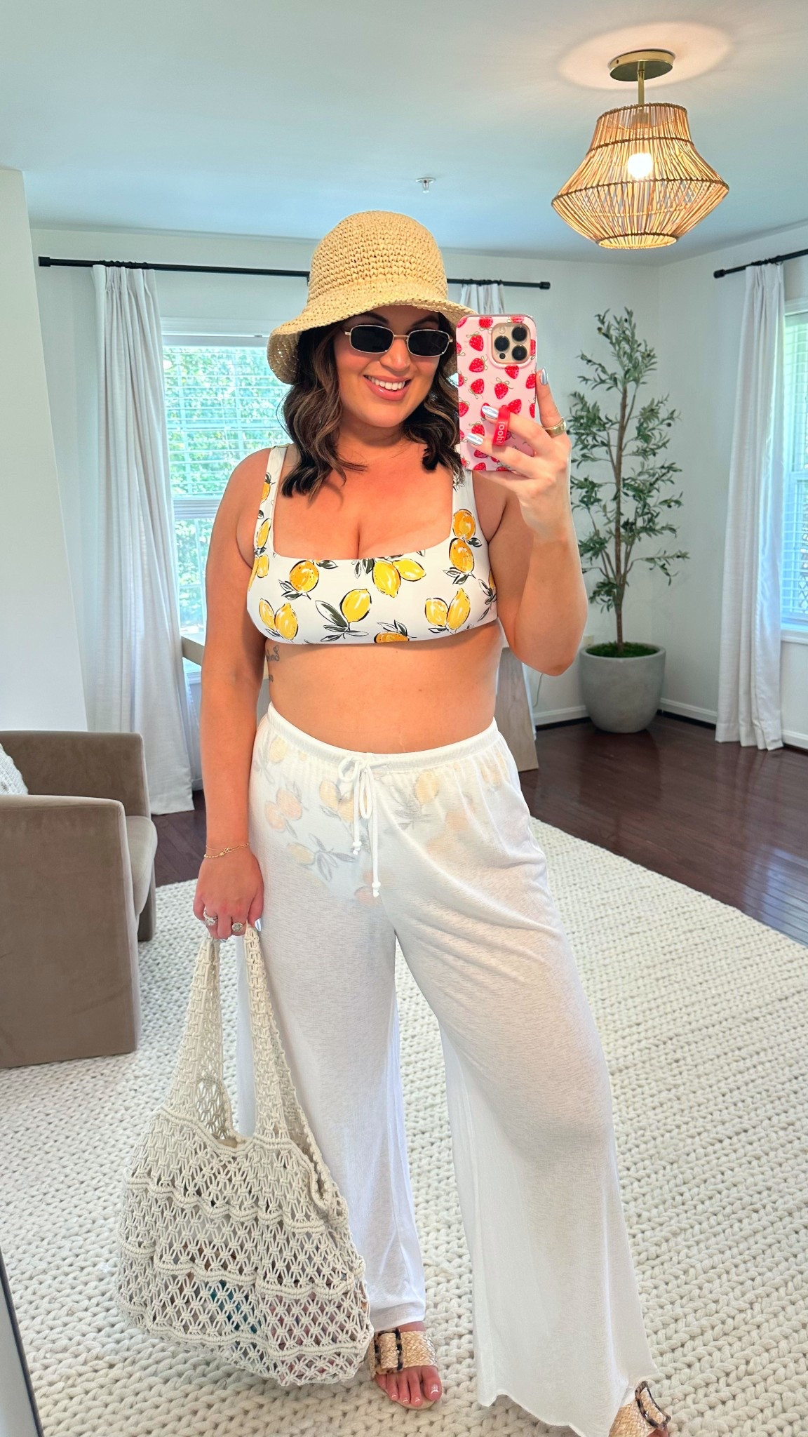 Midsize pool day outfit ☀️ spending 4th of july at the pool today! What are you up to?! 
Set from beginning - xl
Swimsuit : top - xl bottoms - xl
Pants - xl
Sandals - 10 *from a few years ago, added exact & this years version 
Hat is from Abercrombie from a few years ago, added a similar version at aerie 
Body glow in the shade High Road Highlight

#LTKSeasonal #LTKMidsize #LTKSwim