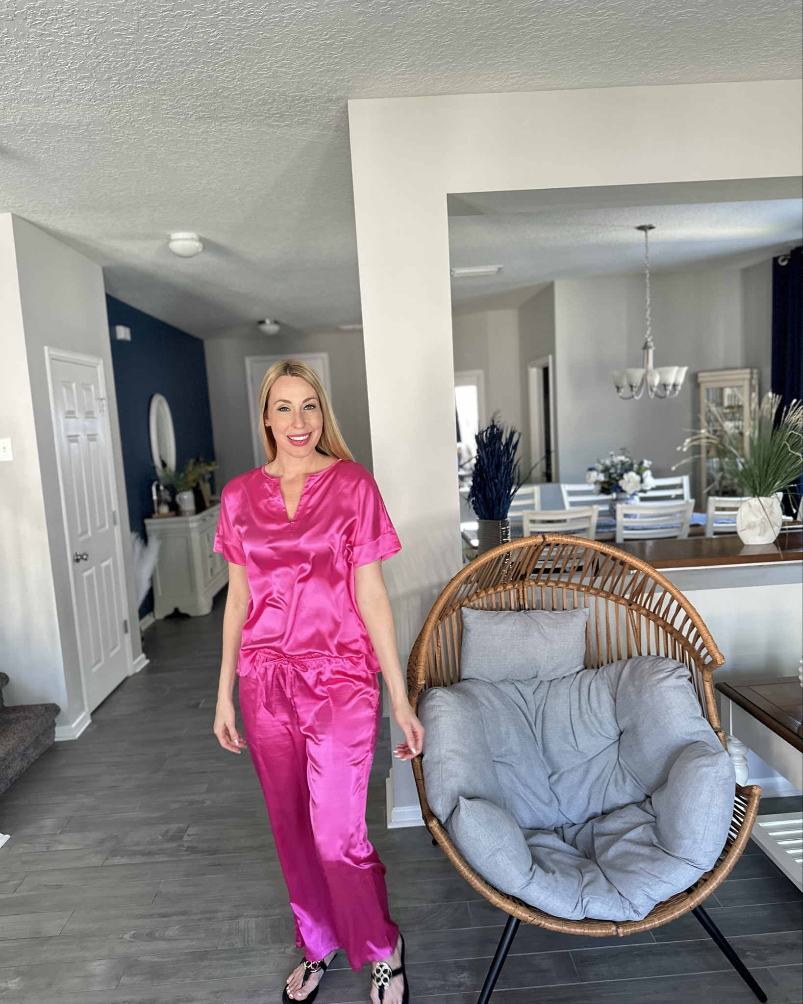Electric Pink 💗 lounge set
💕 satiny material that is so soft and comfortable 
💕wearing size small
💕 an easy set to mix and match with other pieces 

#LTKstyletip #LTKtravel #LTKfindsunder50