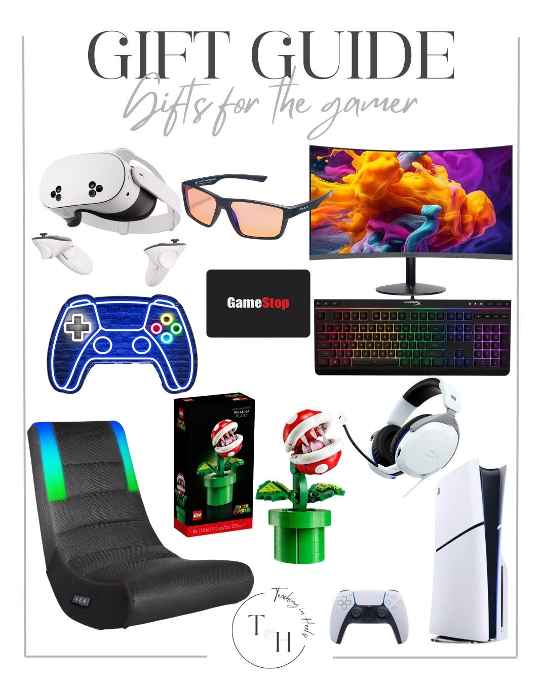 gift guide  holiday gift guide  gamer gift guide  gaming chair  neon gamer sign  gamestop gift card  gamestop  gaming headphones  gaming monitor  PS5  PS5 controller charger  gaming keyboard  VR headset  blue light glasses  Super mario piranha plant 


#LTKHoliday #LTKGiftGuide #LTKSeasonal