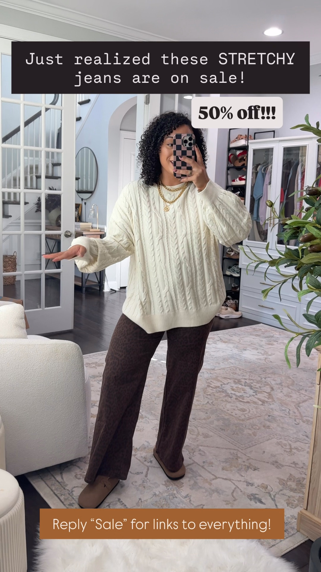 Amazon sweater size large and the gap jeans size 8 very stretchy 

#LTKSaleAlert #LTKMidsize #LTKSeasonal