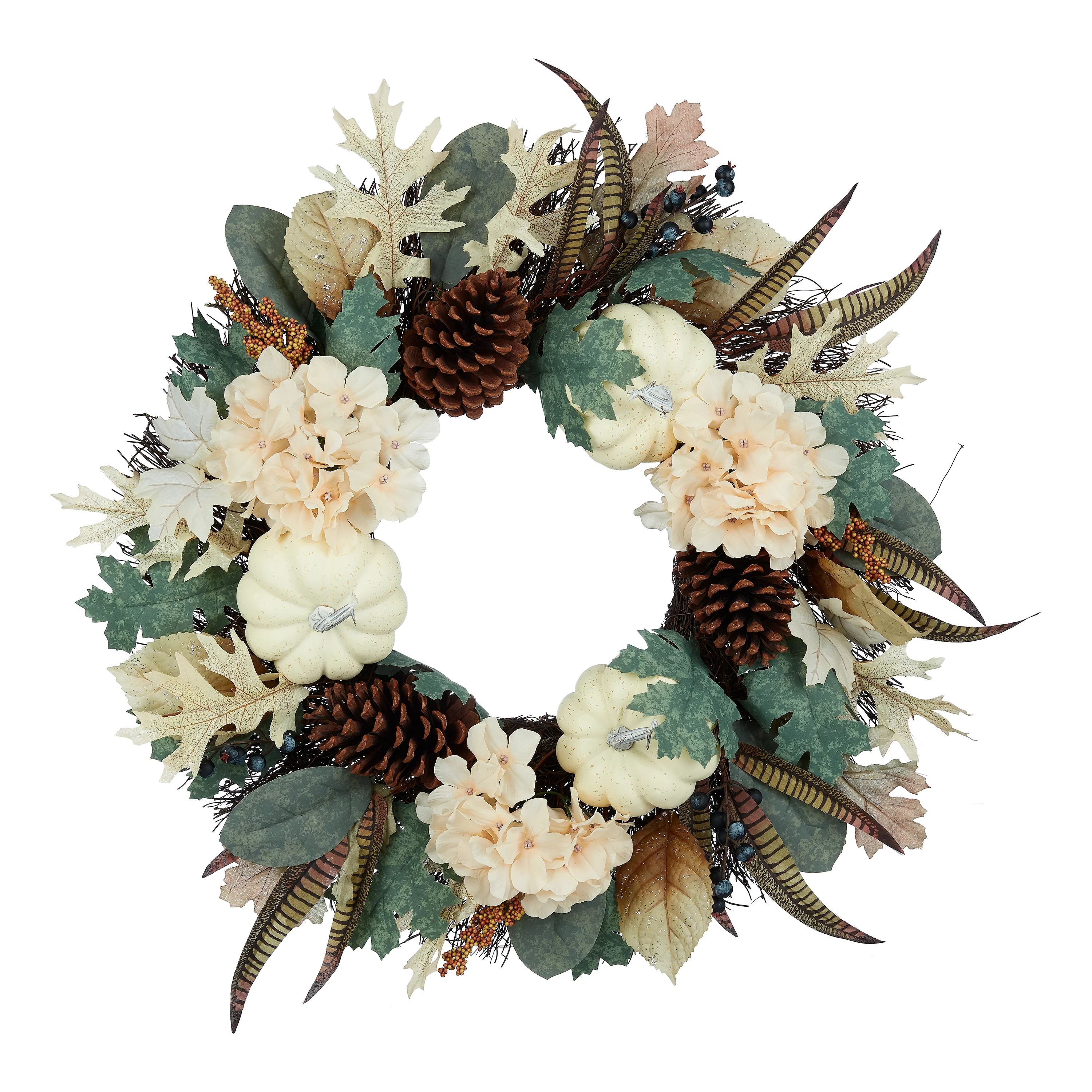 Way to Celebrate Harvest Floral Wreath, 22" D | Walmart (US)