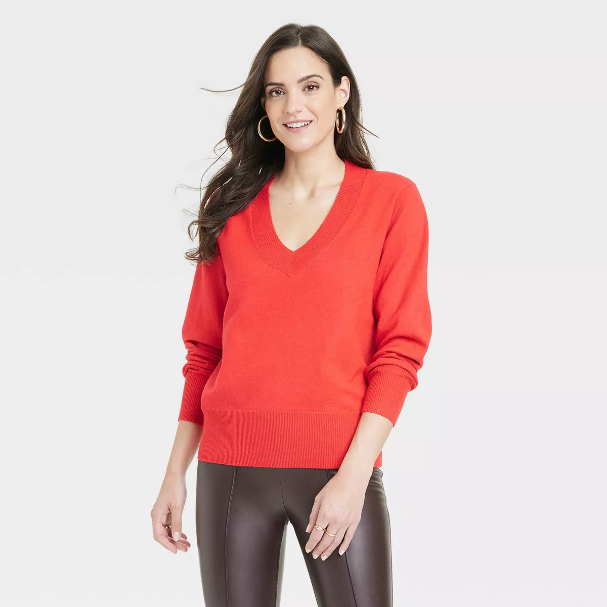 Women's Fine Gauge V-Neck Sweater - A New Day™ | Target