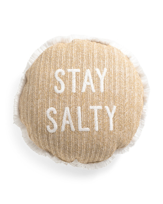 18x18 Stay Salty Outdoor Round Straw Pillow | Throw Pillows | Marshalls | Marshalls