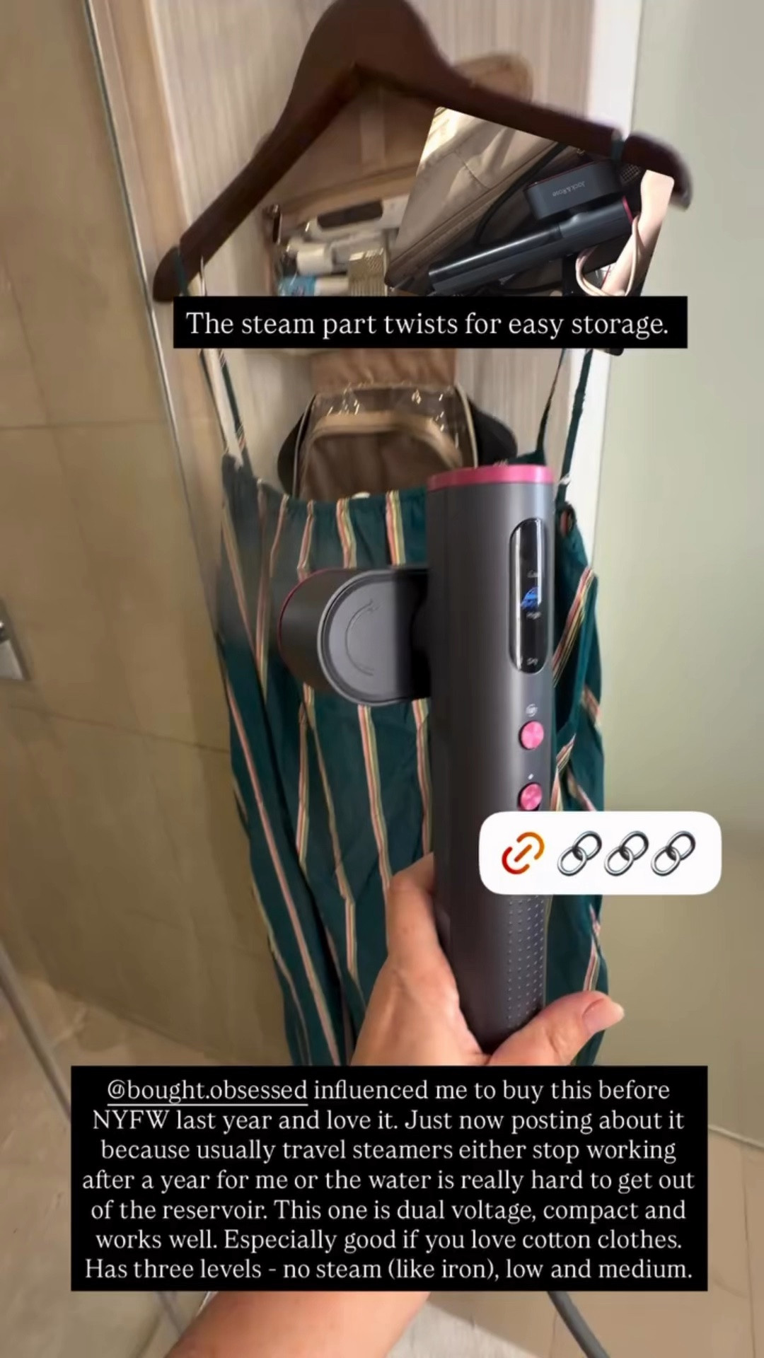 I bought this travel clothing steamer last year on a recommendation, and travel steamers usually stop working after a year, but this one is still going strong. It has a fast warm-up time and dual voltage. But I especially like how easy it is to empty the water basin completely.

#LTKTravel #LTKSaleAlert