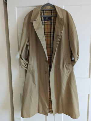 Burberry Unisex Vintage Beige Single Breasted Check Trench Coat UK 56 XLarge  | eBay | eBay UK