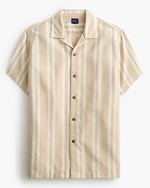 Short-sleeve linen-blend camp shirt | J.Crew Factory