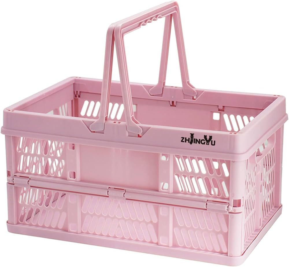 ZHJINGYU crates for storage,plastic baskets for organizing,collapsible shopping basket,20L foldab... | Amazon (US)