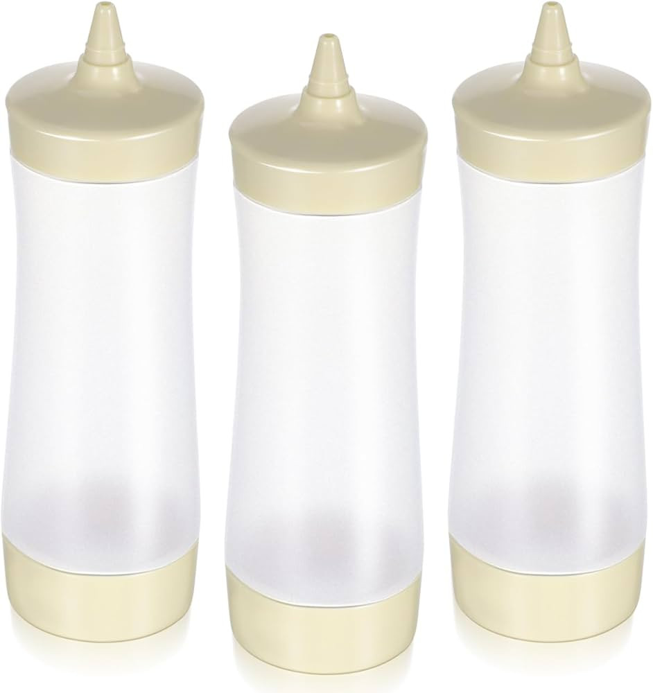 3PCS Plastic Squeeze Condiment Bottles for Ketchup Mustard Jam Bbq Sauce Dispensers 7.48" Height ... | Amazon (US)