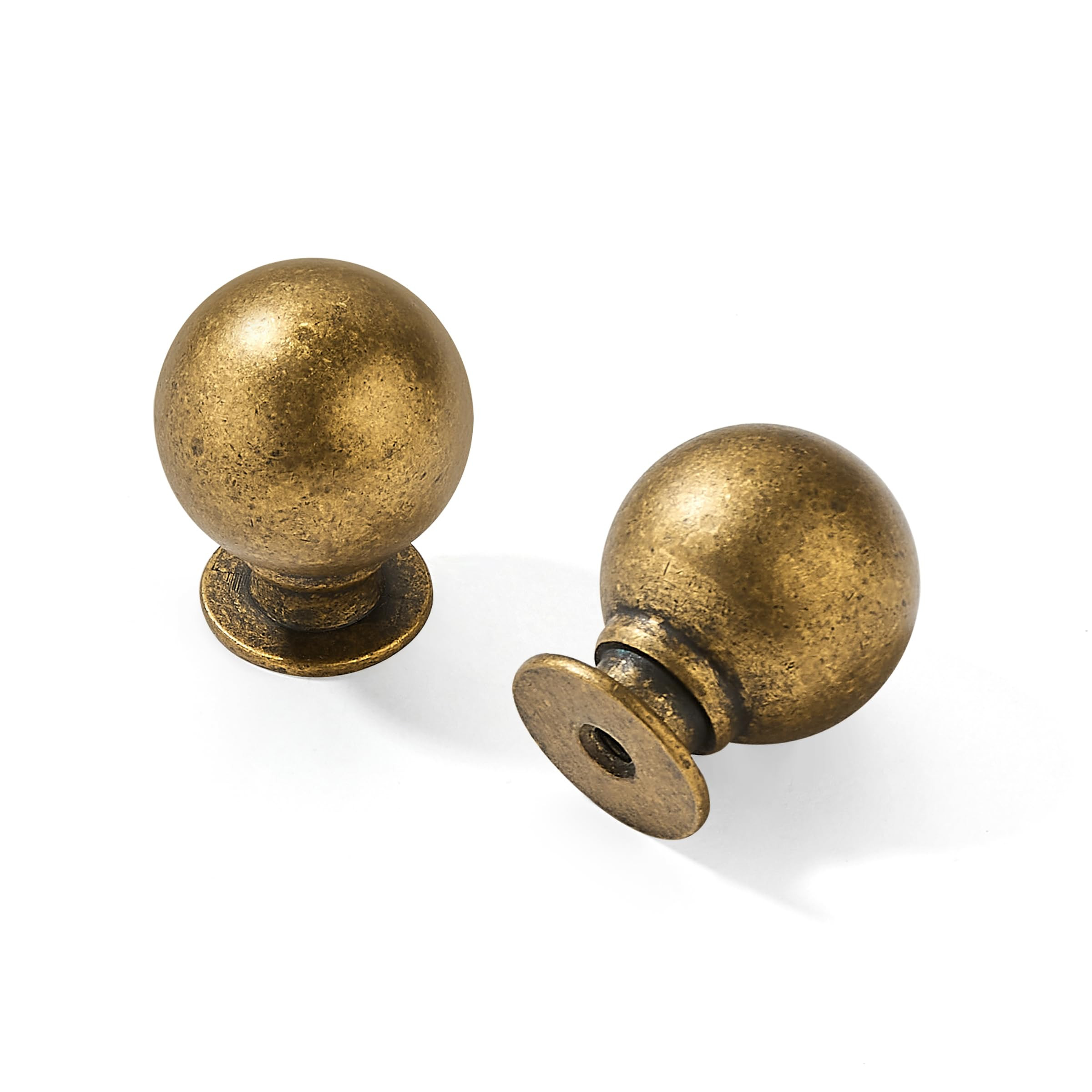 Brass Drawer Knobs 2 Pack 1 Inch Antique Brass Cabinet Knobs Kitchen Cabinet Hardware Vintage Bal... | Amazon (US)