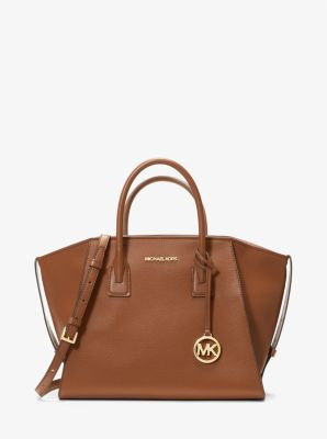 Avril Large Pebbled Leather Top-Zip Satchel | Michael Kors US