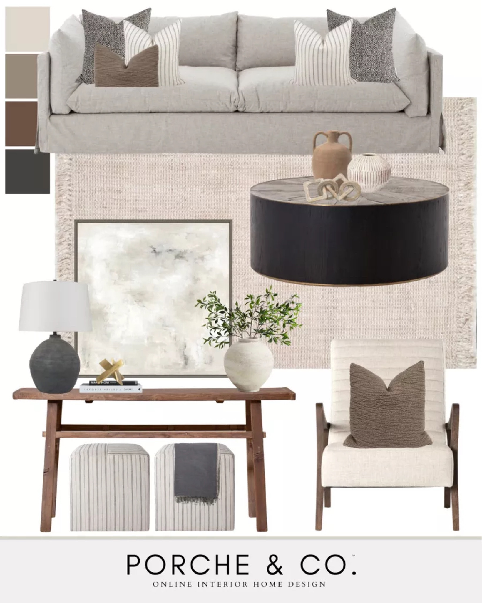 Living room inspo, living room design, neutral design, neutral home decor, console table, jute rug, round coffee table, abstract art #livingroominspo #homedecor

#LTKhome #LTKSeasonal #LTKstyletip