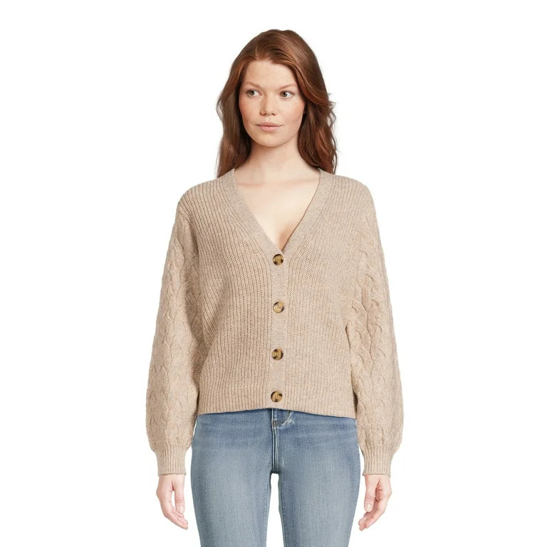 Time and Tru Women's Boyfriend Cardigan Sweater, Midweight, Sizes XS-XXXL - Walmart.com | Walmart (US)