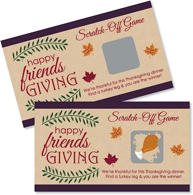 Big Dot of Happiness Friends Thanksgiving Feast - Friendsgiving Party Game Scratch Off Cards - 22... | Amazon (US)