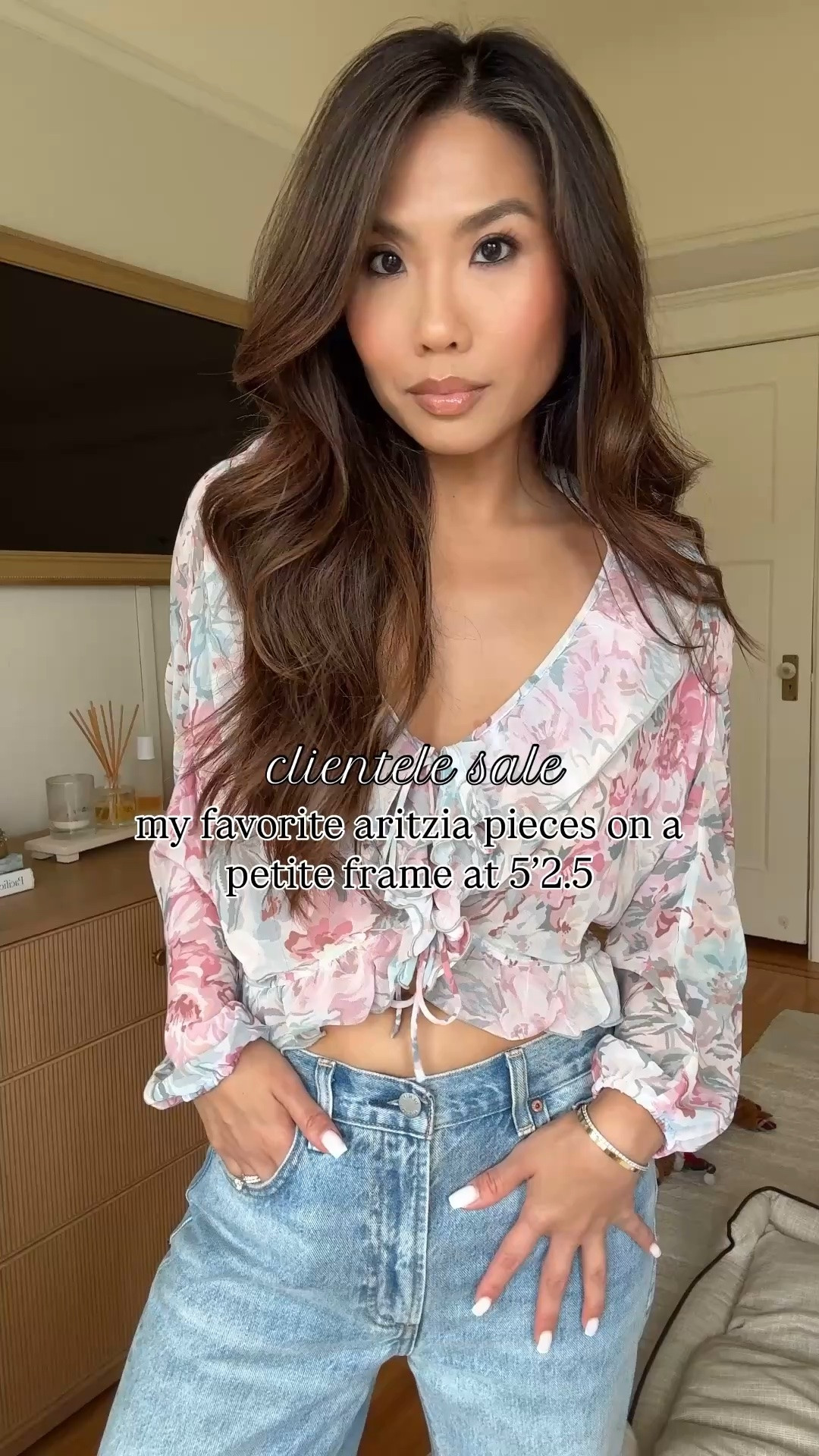 Aritzia clientele sale recommendations! 

Sizing:
Floral blouse - tts, xs
Farrah jeans - 7 years bleu taboo wash, tts, 25 regular length (still need a heel with these but they do come in short too)
Linen halter - tts, xs
Linen Lodge pant - tts, xs in undyed ecru in short length
Strapless dress - tts, xs
Low rise linen artisan pant - tts, xs 
Ribbed grey set - tts, xs top and xs regular bottom
Effortless short in crepette in light birch - sized up to 2 in mini length 
Effortless short in linen in cool beige - sized up to 2 in mini length 
Sweatfleece 1/2 zip - oversized fit, tts, xs
Sweatfleece shorts - mega fit, tts, xs

#LTKPetite #LTKSaleAlert #LTKootd