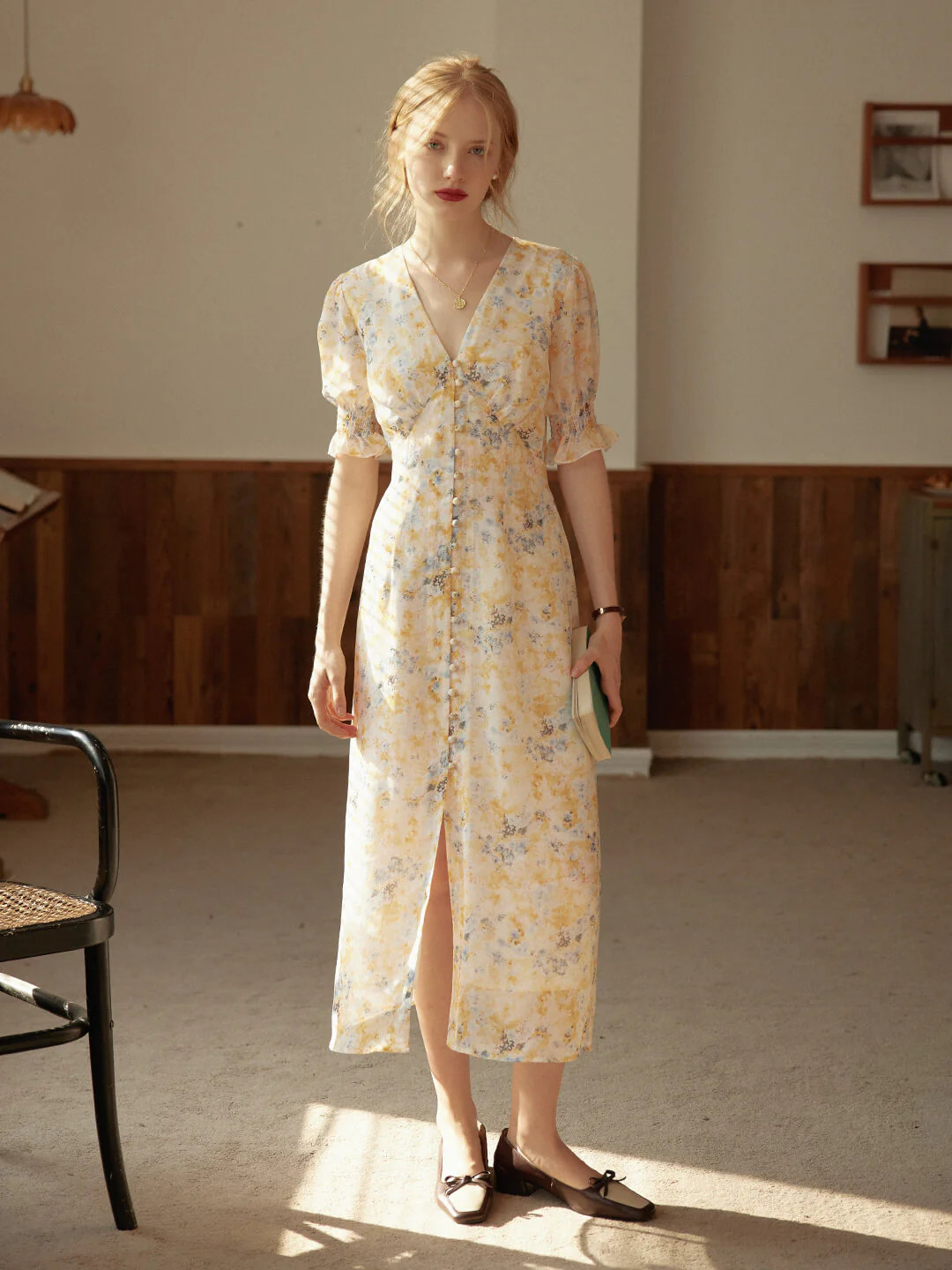 Kora Floral Printed Maxi Dress | SimpleRetro