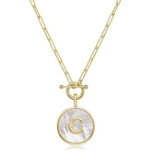 14K Gold Initial Necklace for Women, Dainty Gold Filled Initial Necklace, Valentine's Mother's Da... | Amazon (US)