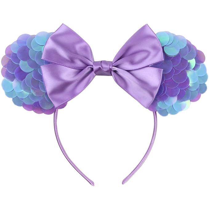 MADO purple mermaid mouse ears headband for women adults kids girls,Princess Park mini ears headb... | Amazon (US)