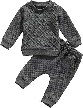 Amazon.com: Newborn Baby Boy Girl Clothes Gender Neutral Sweatsuit Unisex Solid Outfit Long Sleev... | Amazon (US)
