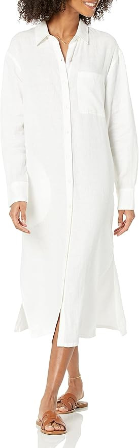 The Drop Women's Fiona Relaxed Linen Midi Shirt Dress | Amazon (US)