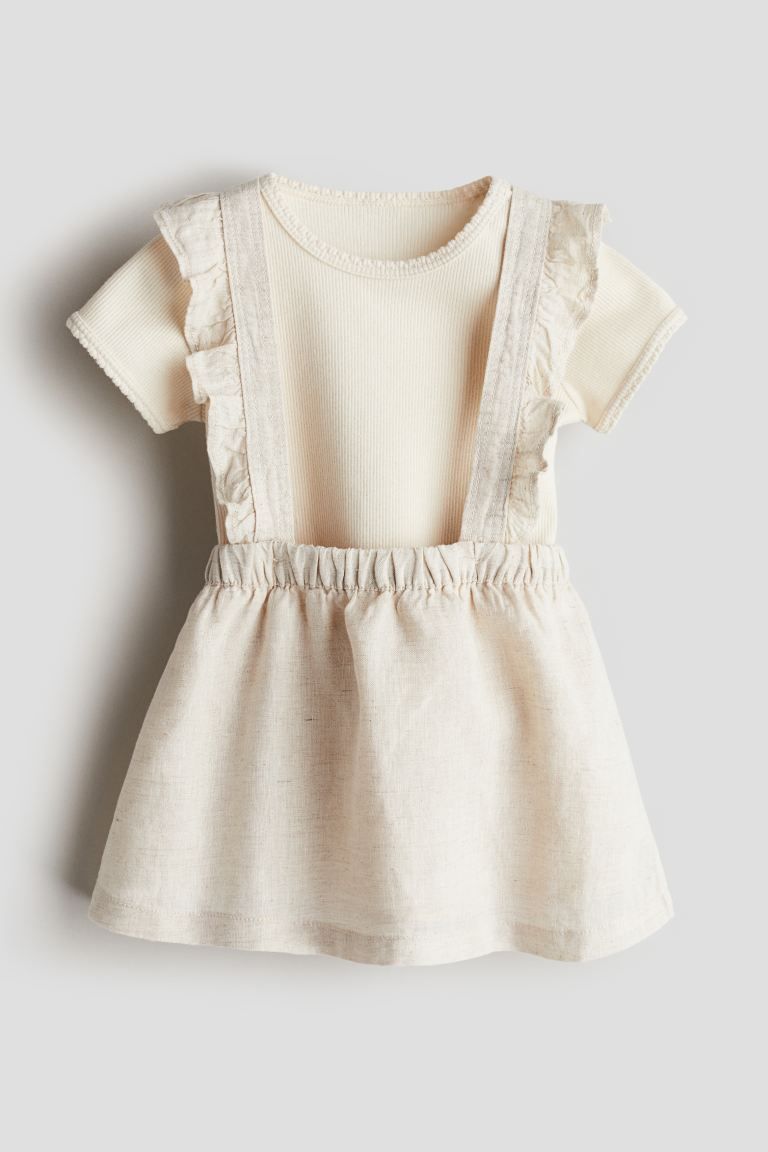 2-piece Top and Skirt Set - Unbleached - Kids | H&M US | H&M (US + CA)