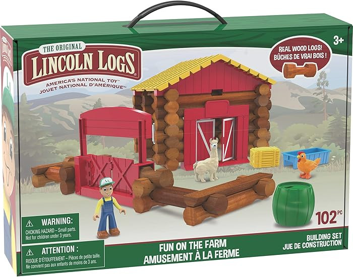 Lincoln Logs – Fun On The Farm - 102 Parts - Real Wood Logs - Ages 3+ | Amazon (US)