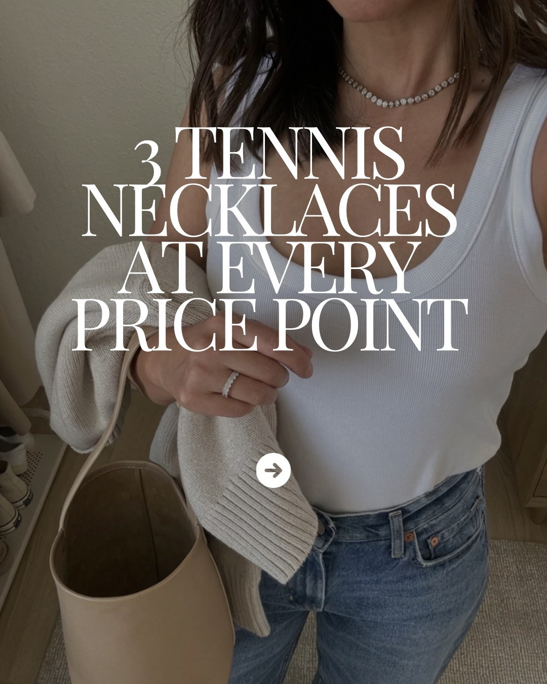 3 tennis necklaces at every price point. i wear my dorsey necklace nearly every day- incredible quality 💎