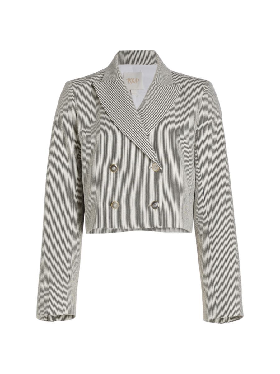 Perfect Waiter Wool Cropped Double-Breasted Blazer | Saks Fifth Avenue