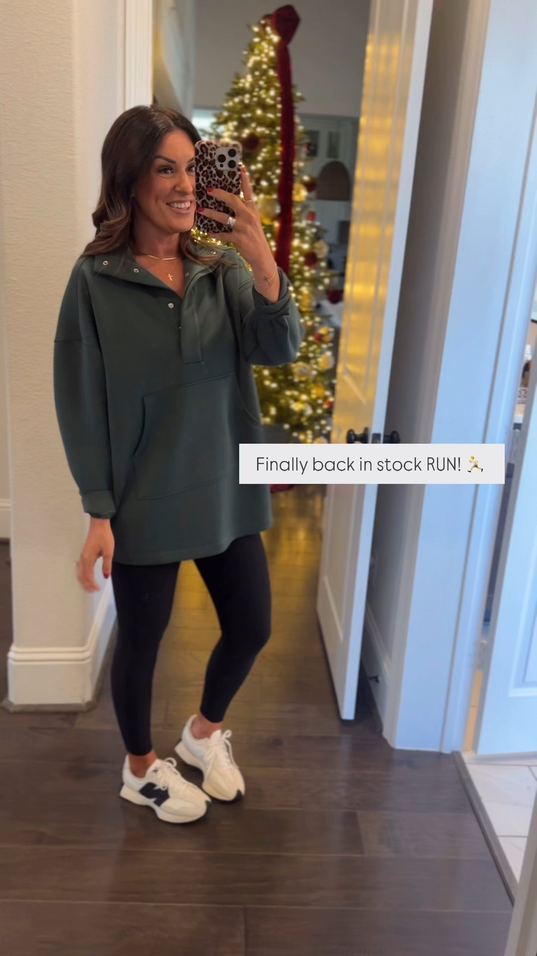 Wearing a small in the top (it has a natural oversized fit) so I would go with your true size or consider sizing down! Wearing an XS in the leggings! I’m 5”6 for reference and usually between an XS-S. 

#LTKgrwm #LTKdayinmylife #LTKSeasonal