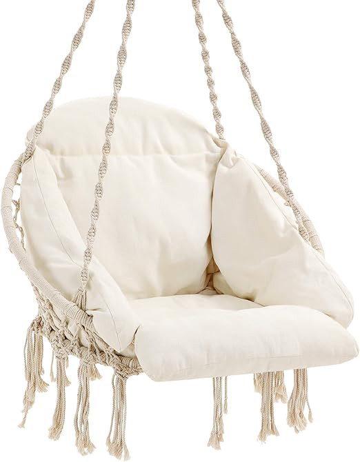 SONGMICS Hanging Chair, Hammock Chair with Large, Thick Cushion, Swing Chair, Holds up to 264 lb,... | Amazon (US)