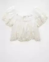 AE Tie Back Eyelet Crop Top | American Eagle Outfitters (US & CA)