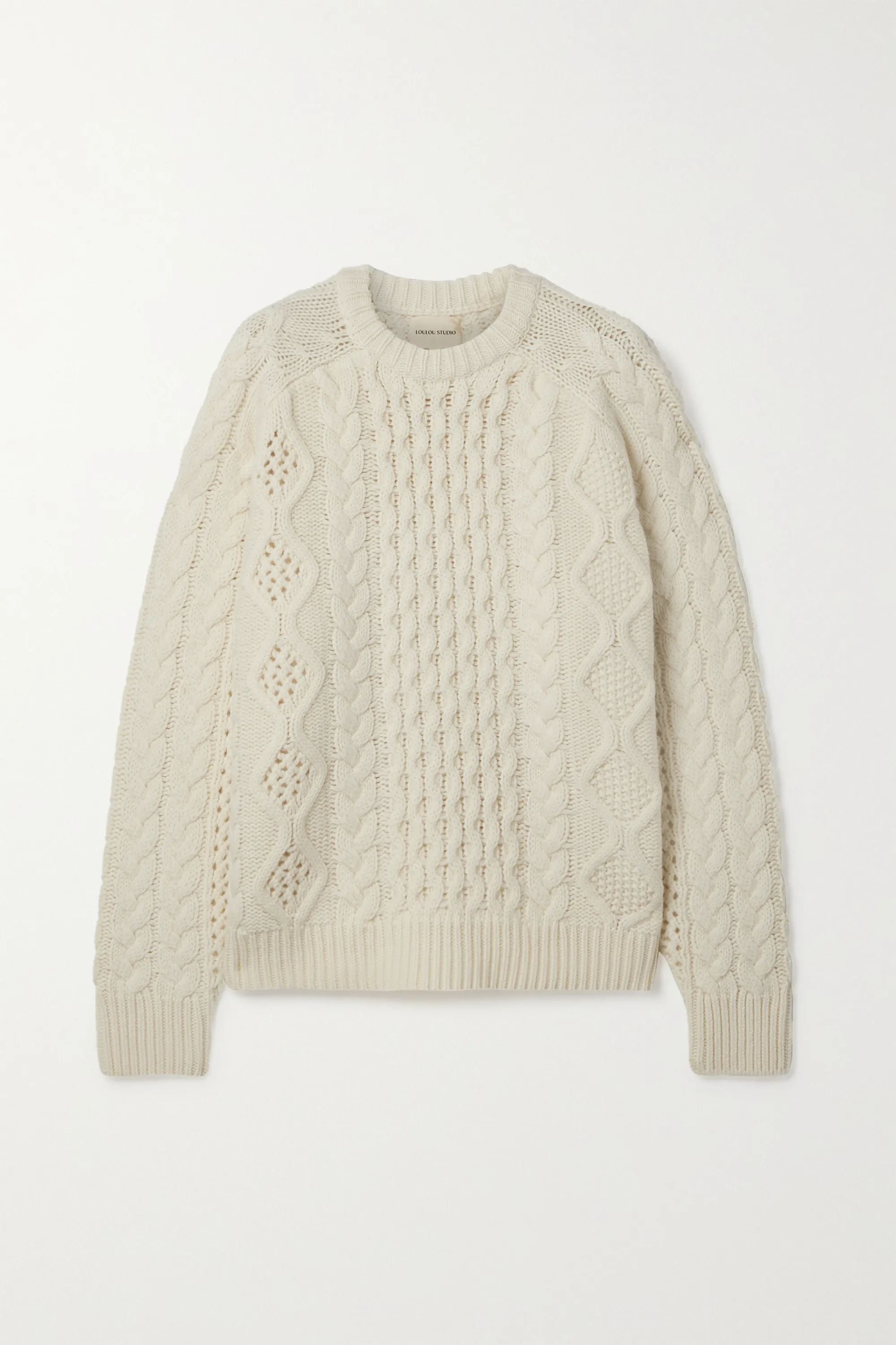 Cable-knit wool and cashmere-blend sweater | NET-A-PORTER (US)