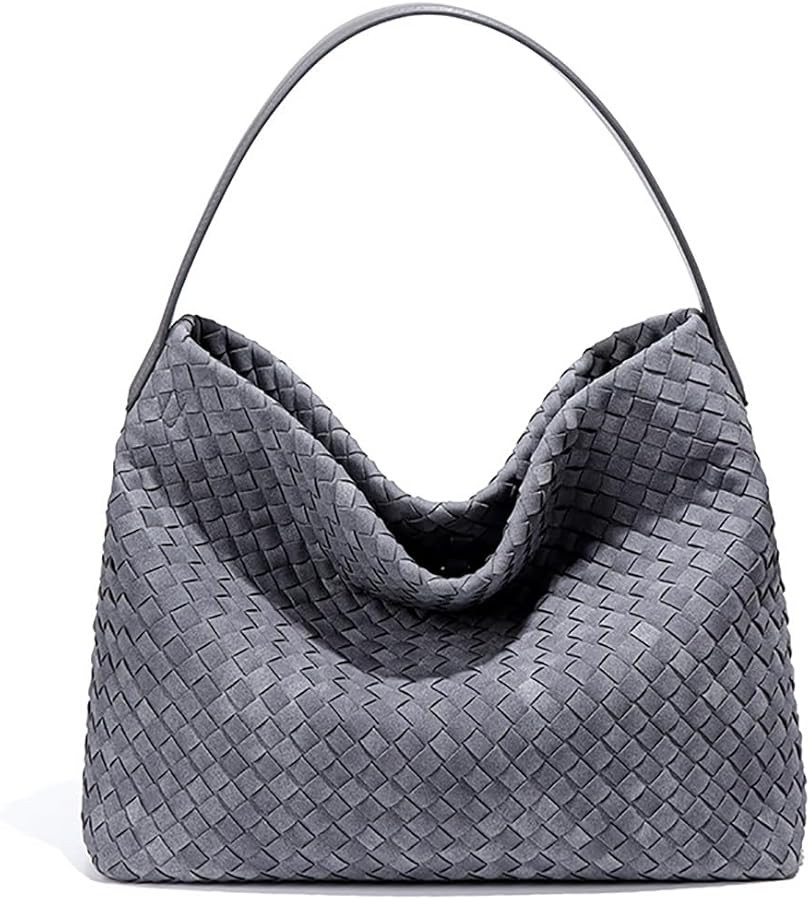 Women's Woven Suede Tote Bag Slouchy Shoulder Bags Trendy Crescent Satchel Purse 2025 | Amazon (UK)