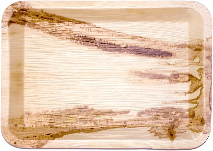 14" Rectangle Palm Leaf Serving Trays Platters - Pack of 5 - Disposable, Compostable, Natural, Tr... | Amazon (US)