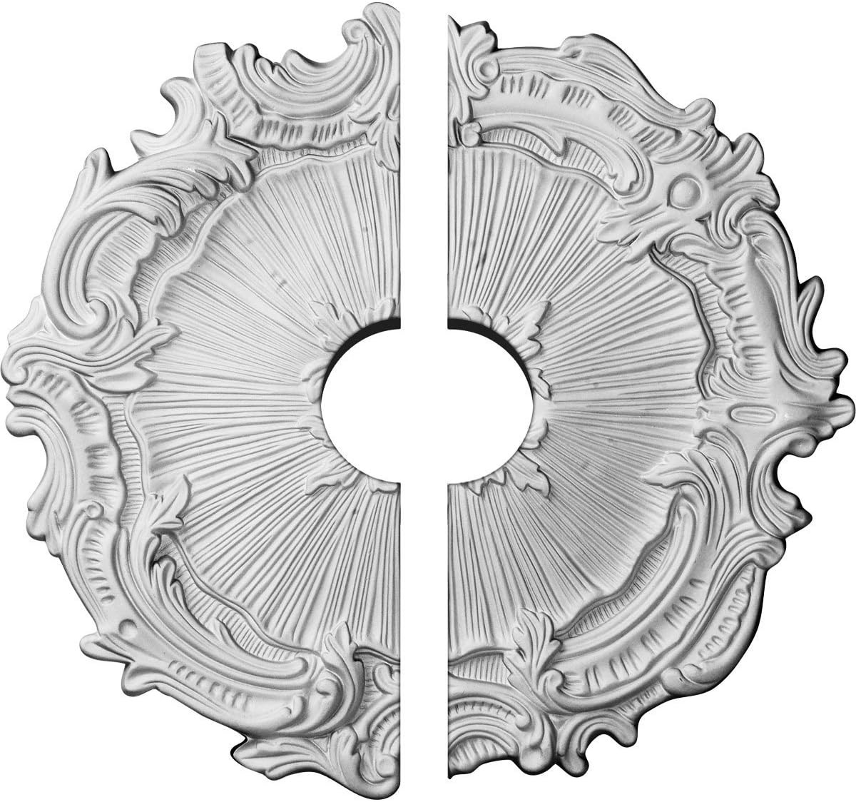 Ekena Millwork CM16PL2-03500 Plymouth Ceiling Medallion, 16 3/4"OD x 3 1/2"ID x 1 3/8"P, Factory ... | Amazon (US)