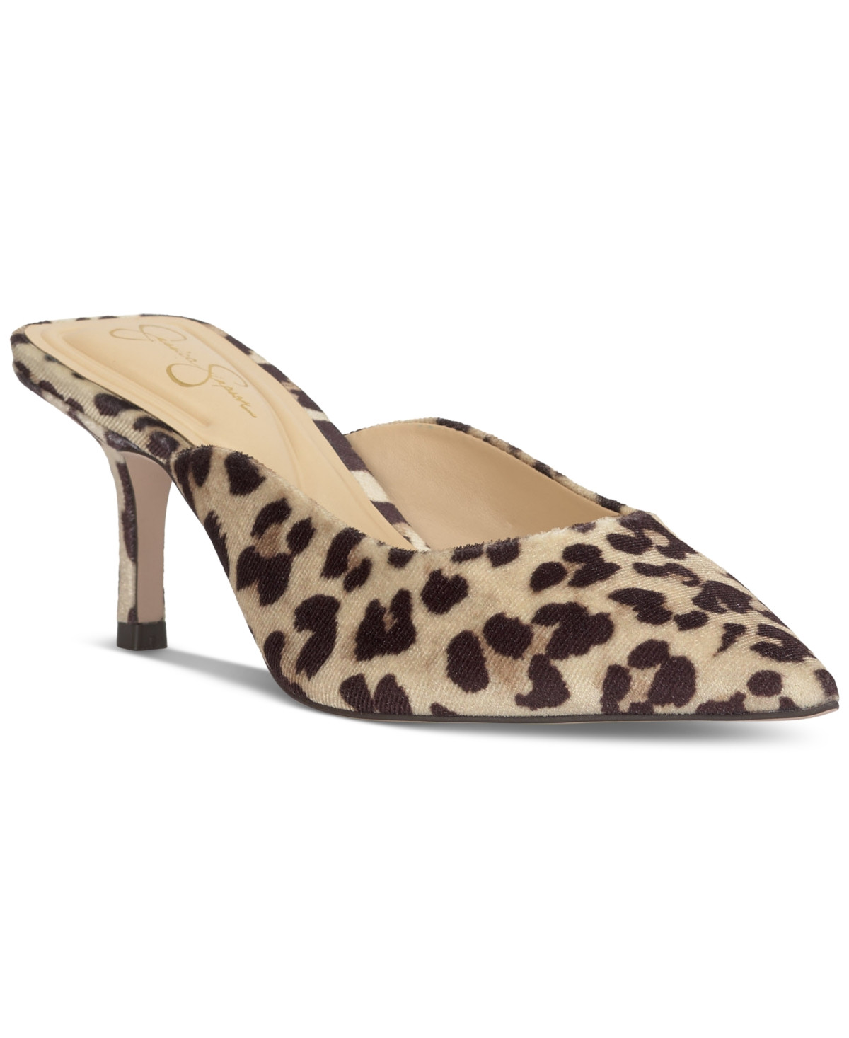 Jessica Simpson Women's Belvaen Mid-Heel Mule Pumps - Natural Leopard | Macy's