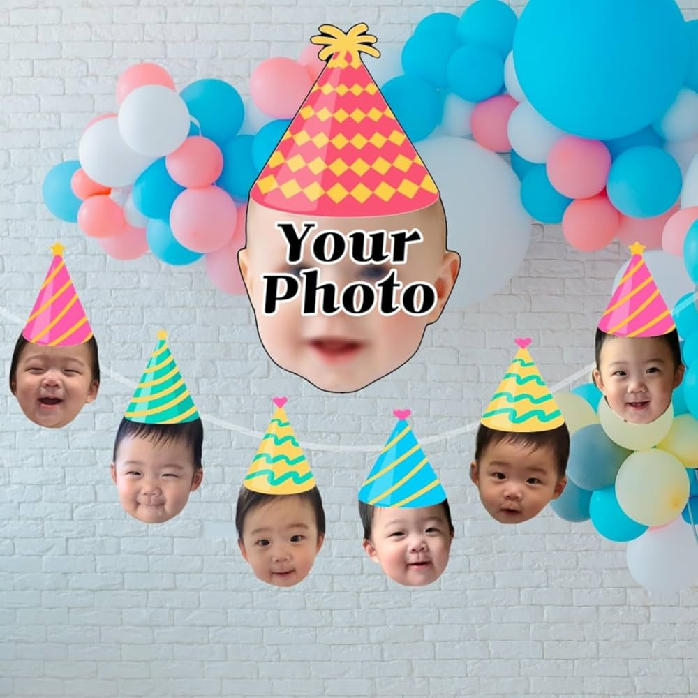 Custom Birthday Banner With Photo | Personalized Birthday Banner | Birthday Face Banner | Birthda... | Amazon (US)