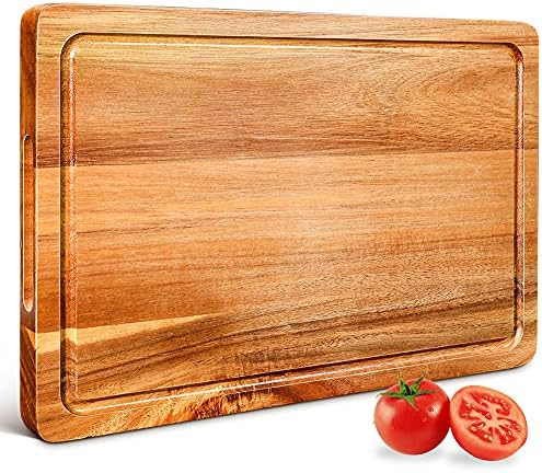 Wood Cutting Boards,Large Acacia Wooden Chopping Board for Kitchen, Reversible Charcuterie Boards... | Amazon (US)