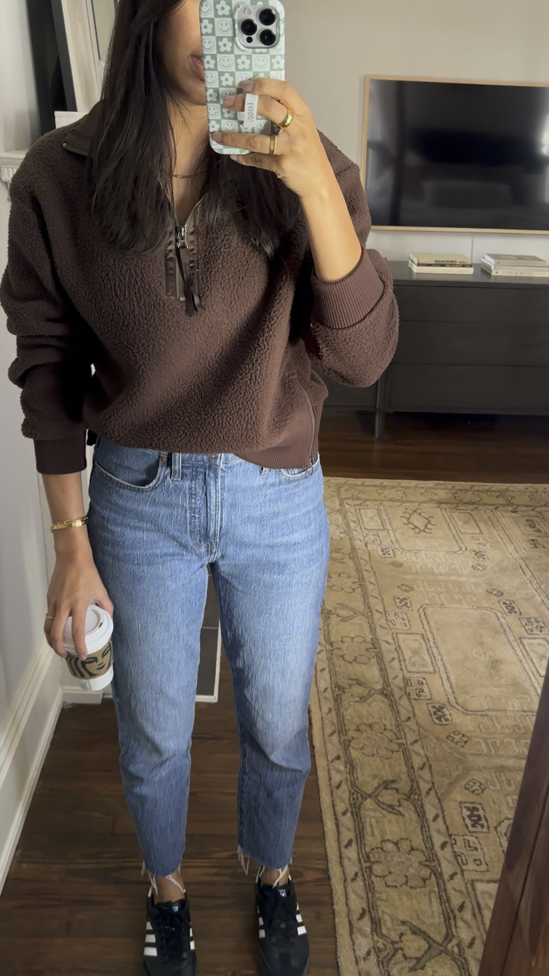 The best jeans to run around in, especially with kids! I take my true size so they are nice and roomy but if you want them more fitted I would size down. 

Pullover runs roomy I sized down to an XS  

#LTKfindsunder100 #LTKMostLoved #LTKsalealert