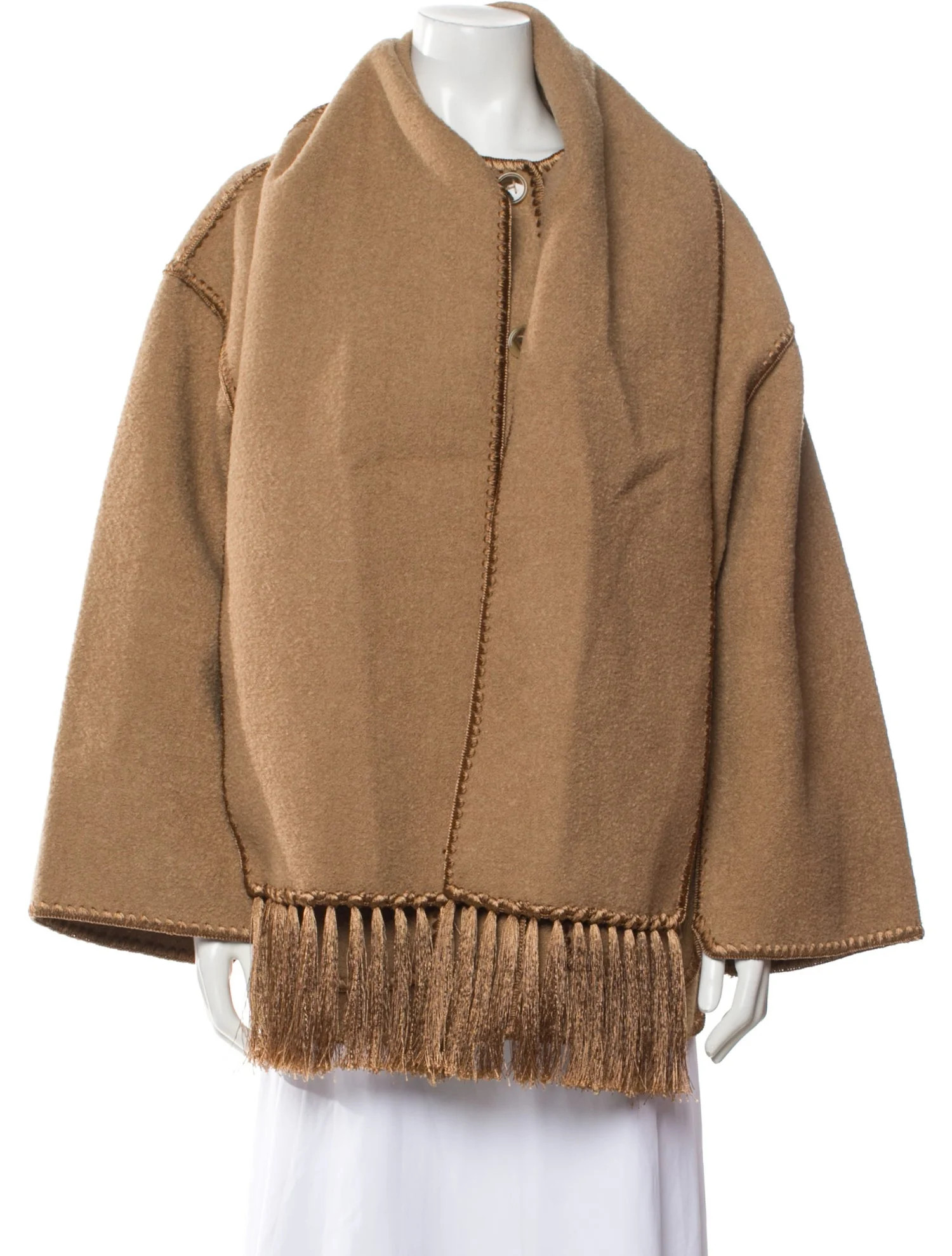 Embroidered Scarf Wool Poncho | The RealReal