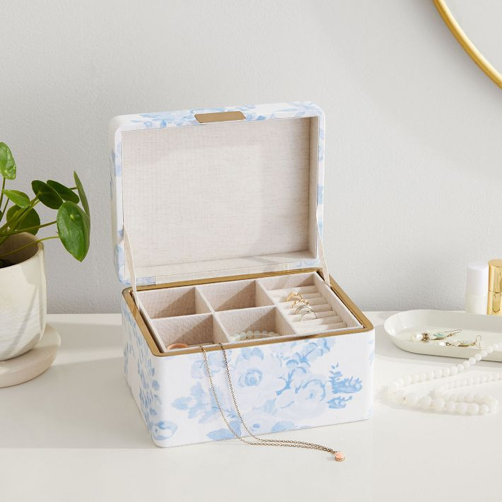 LoveShackFancy Blue Floral Jewelry Box | Pottery Barn Teen
