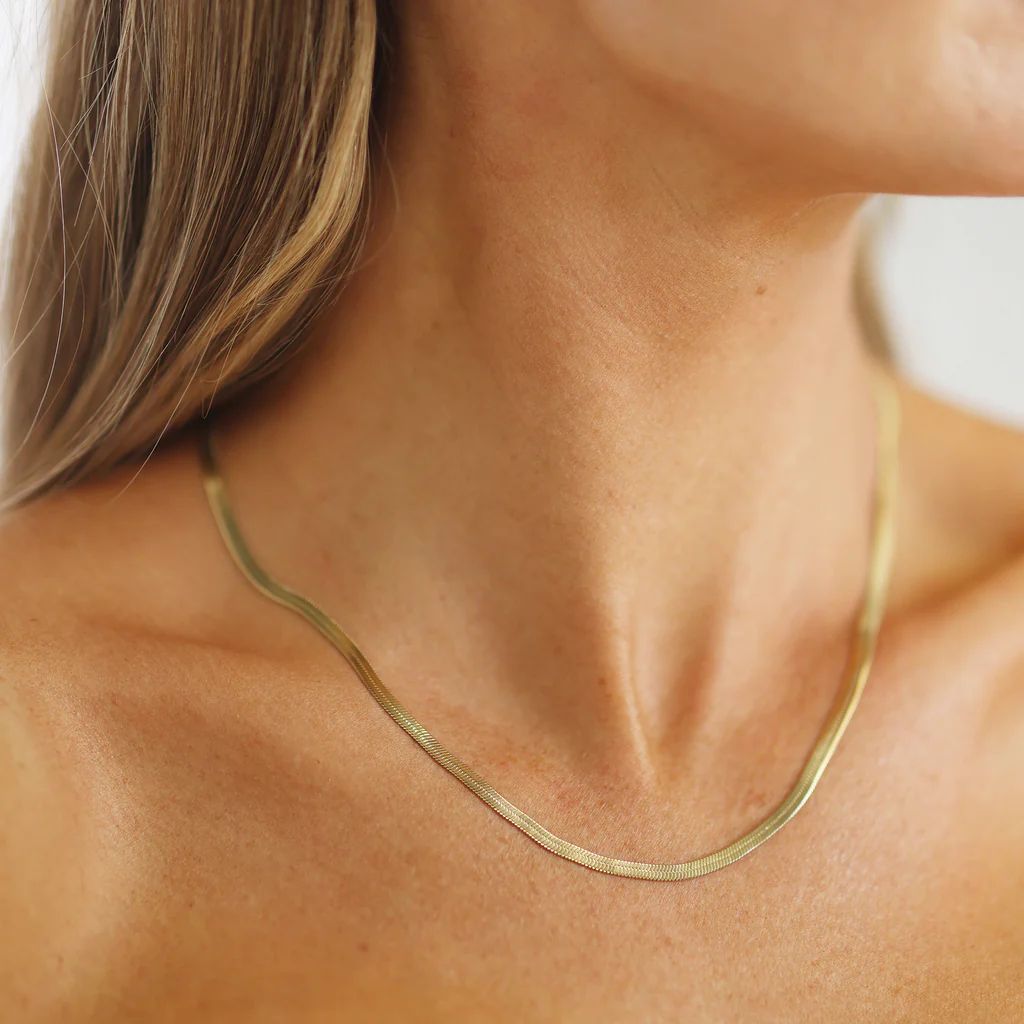 Herringbone Chain Necklace | Lor By Cara Loren