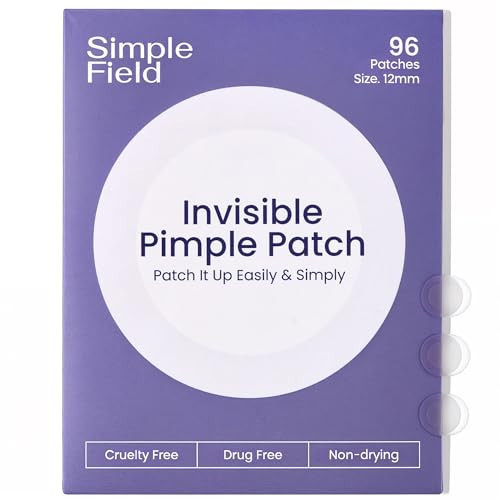 SimpleField Pimple Patches for Face (96 Count). Invisible Hydrocolloid Acne Patch for Blemishes, Zits, and Breakouts. Easy-to-Use Spot Cover for Day & Night, One Size - Medium (12mm) | Amazon (US)