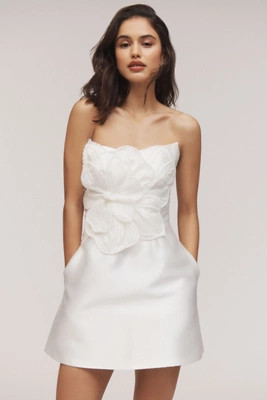 Watters Brie Strapless Embellished Pearl Floral A-Line Mini Dress | Anthropologie (US)
